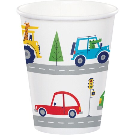 Creative Converting Transportation Time City Life 9 Oz Cups, 96PK 372536